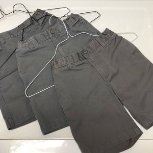 3 Pairs Lands’ End Boys Uniform Shorts Arctic Gray